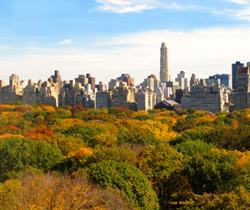 New York City autumn scene overlooking Central Park