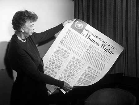 Eleanor Roosevelt is widely credited for inspiring the UN Human Rights Declaration adopted in 1948. She served as Chairperson of the Human Rights Commission as part of her U.N. tenure.