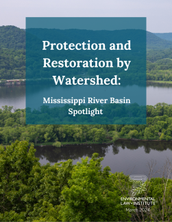 Cover page of report featuring a photo of the Mississippi River Basin