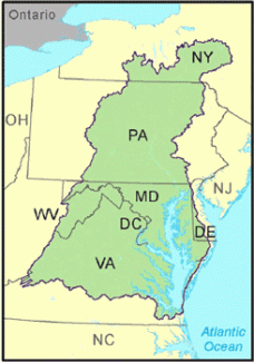 Chesapeake Bay Watershed (courtesy of U.S. EPA)